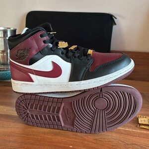 Jordan 1 Mid SE Black Dark Beetroot - Size 8.5 Women’s (No Box)